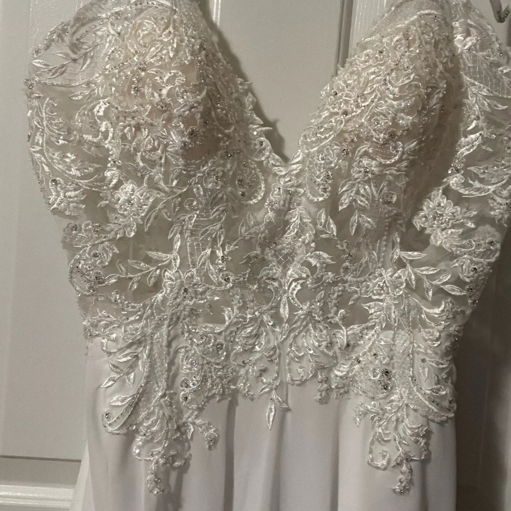 Sophia Tolli | Quartz Ethereal Lace Chiffon Wedding Dress | Ivory | 16 | NWT - Picture 5 of 8